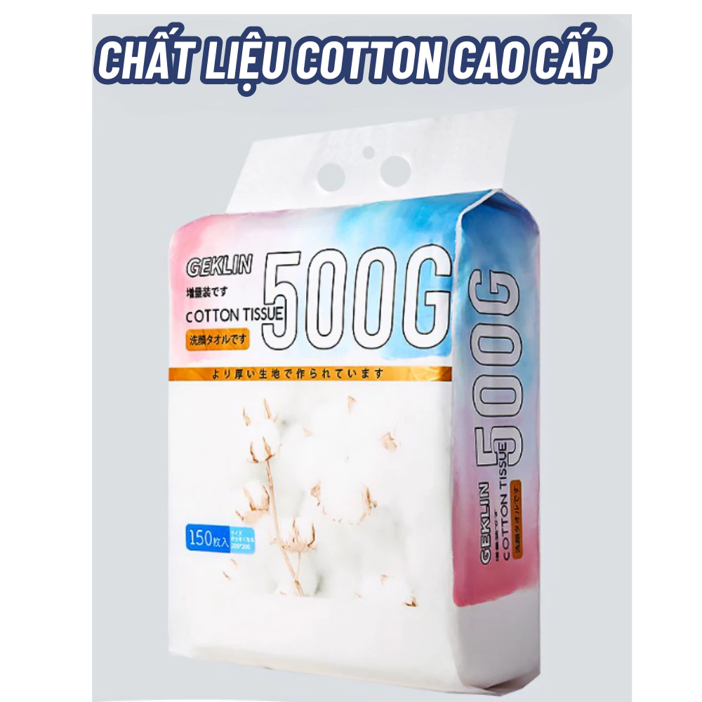 Khăn Giấy Lau Mặt 100% Cotton – Dạng Rút, Dùng 1 Lần, Thấm Hút Tốt, Tiện Dụng