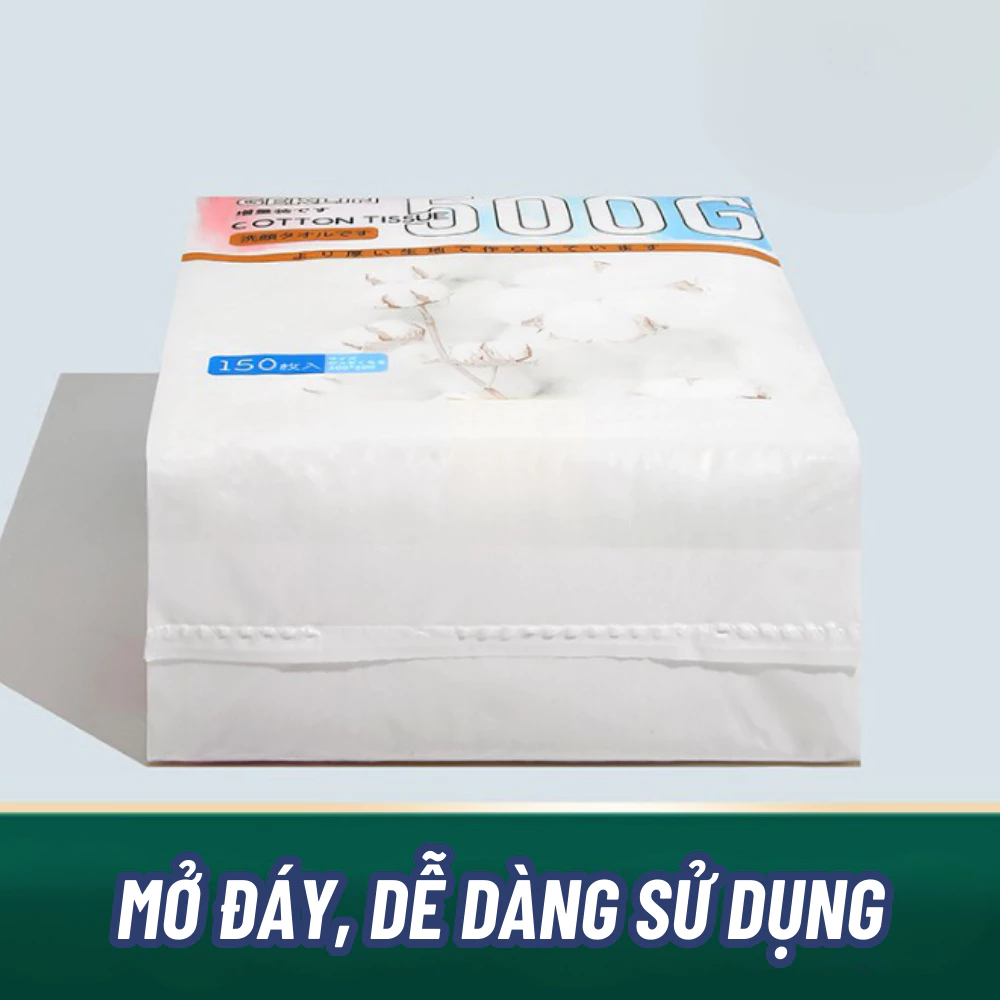 Khăn Giấy Lau Mặt 100% Cotton – Dạng Rút, Dùng 1 Lần, Thấm Hút Tốt, Tiện Dụng