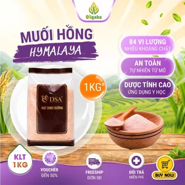 Muối Hồng Himalaya Organic 1kg - Hạt Mịn, Orgafood, Nấu Ăn Eat Clean, Ăn Kiêng, Healthy, Nhập Khẩu Pakistan - Hàng Chính