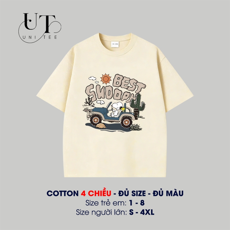 (9Kg-92Kg) Áo thun Unisex họa tiết Best Snoop, phong cách Hàn Quốc cho Nam Nữ, Trẻ Em, Gia Đình - Uni Tee I U114
