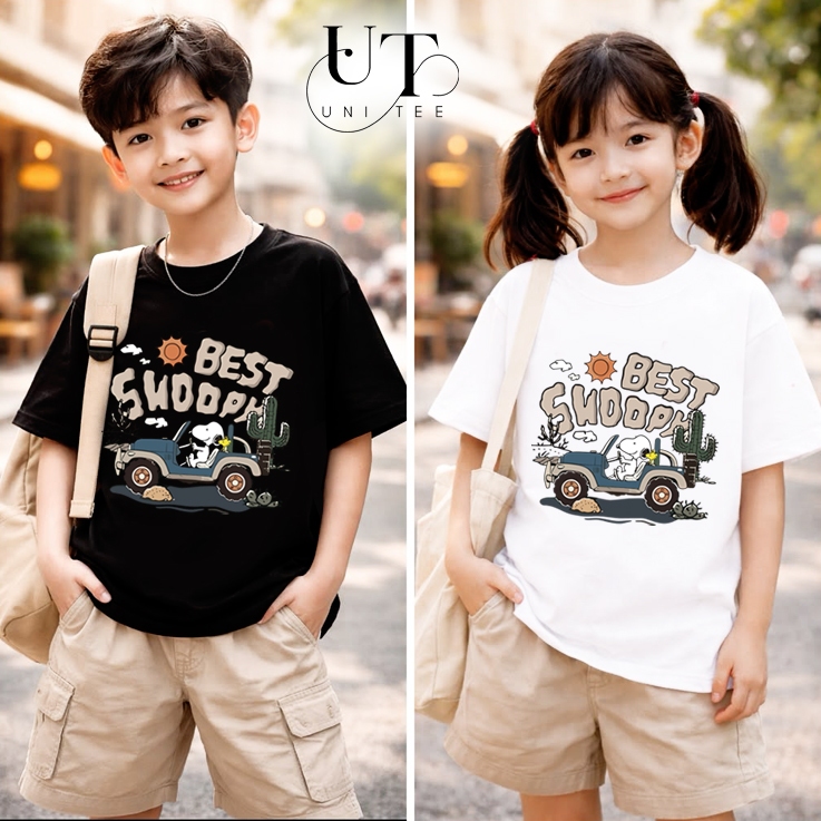 (9Kg-92Kg) Áo thun Unisex họa tiết Best Snoop, phong cách Hàn Quốc cho Nam Nữ, Trẻ Em, Gia Đình - Uni Tee I U114