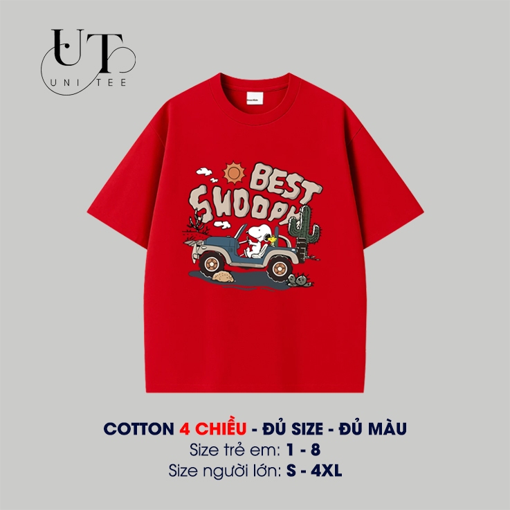 (9Kg-92Kg) Áo thun Unisex họa tiết Best Snoop, phong cách Hàn Quốc cho Nam Nữ, Trẻ Em, Gia Đình - Uni Tee I U114
