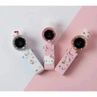 Quạt Mini Tích Điện Cầm Tay Tiện Lợi Hello Kitty Tích Điện | Quạt USB Gấp Gọn 3 Tốc Độ, Màn Hình Hiển Thị Pin