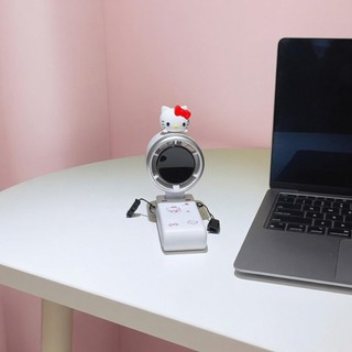 Quạt Mini Tích Điện Cầm Tay Tiện Lợi Hello Kitty Tích Điện | Quạt USB Gấp Gọn 3 Tốc Độ, Màn Hình Hiển Thị Pin