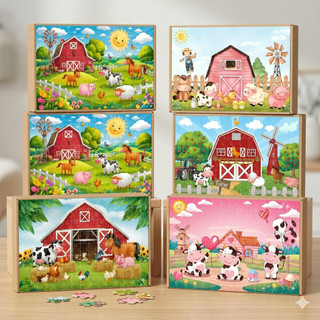 COMBO SỈ 5 tranh ghép A4 20 mảnh; 40 mảnh; 80 mảnh Vật nuôi cute TooYoo TG0004