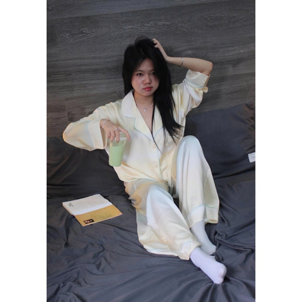 Bộ đồ ngủ Pijama lụa mát mềm mịn màu loang Pastel nhà Nibora – Form rộng, mặc nhà siêu iu 💕
