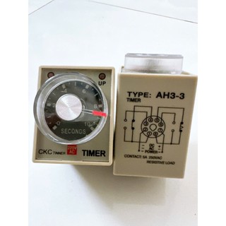 ✅ Rơ le thời gian AH3-3 kèm Đế , IC TIMER Nguồn 220VAC, 10s, 30s, 60s, 10m, 30m, 60m, Relay thời gian, timer