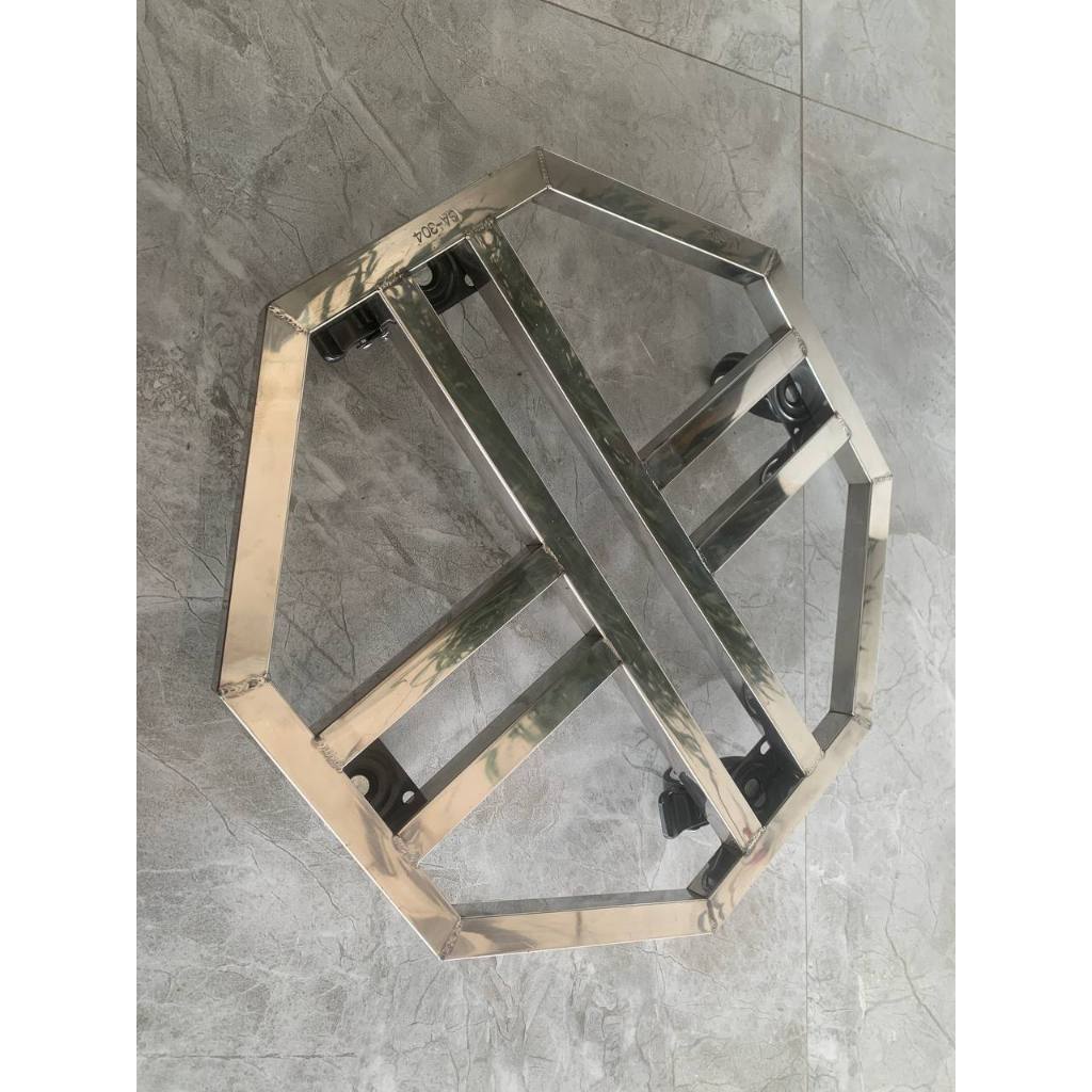 Chân đế di chuyển chậu cây nan kép có bánh xe siêu chịu tải, đế bát giác inox  không gỉ chịu tải trọng 120kg