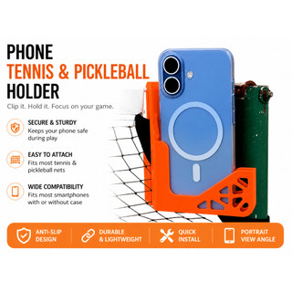Giá Đỡ Điện Thoại Treo Lưới Pickleball  Cầu lông  Tennis