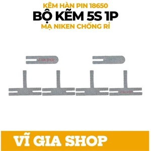 Bộ Kẽm Hàn Pin 5S 1P Dày 0.18mm Mạ Niken Cho Pin 18650 (4 Miếng Chữ T & 2 Miếng Chữ i