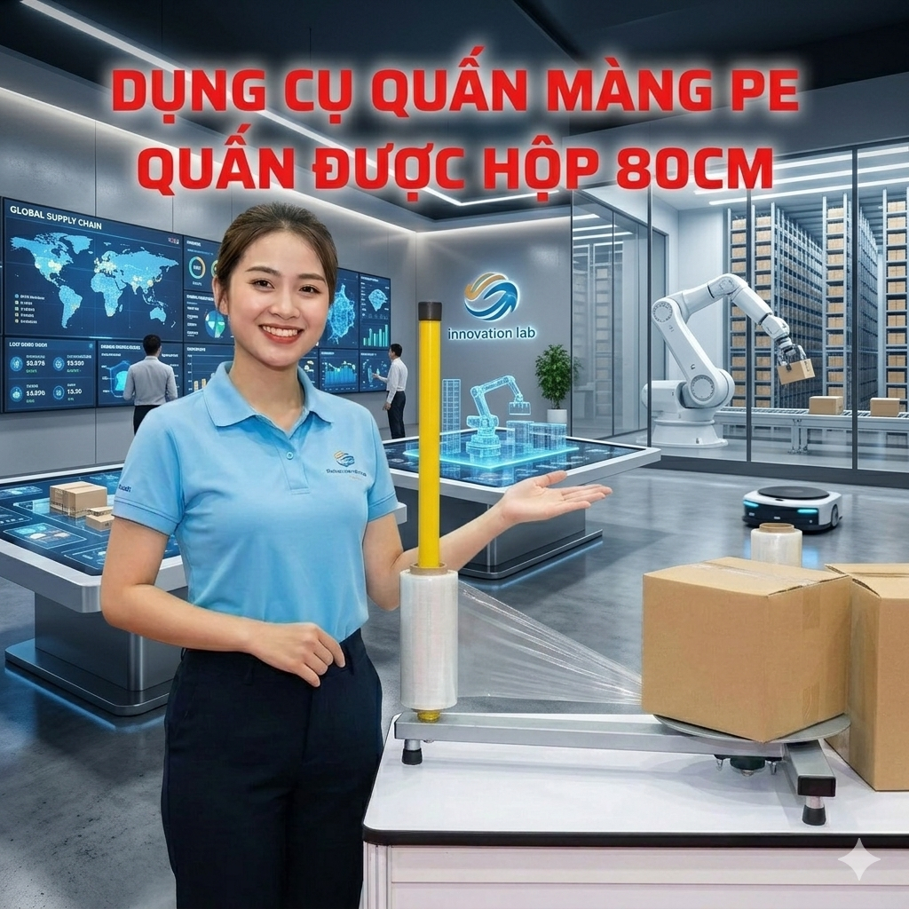Bàn quấn màng PE quấn được hộp kích thước 80cm, quấn được chống sốc, Dành cho các bạn khởi nghiệp