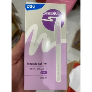 Bút Gel Xóa Được Deli EG161/G161-PR Mực Tím, Mực Nước Bút Gel Bấm Ngòi, Đóng Ngòi 0.5mm