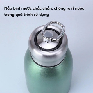 [Sỉ Giá Rẻ] Bình giữ nhiệt đựng Caffe 300ml. Bình nước giữ nhiệt mini inox 304 có quai xách