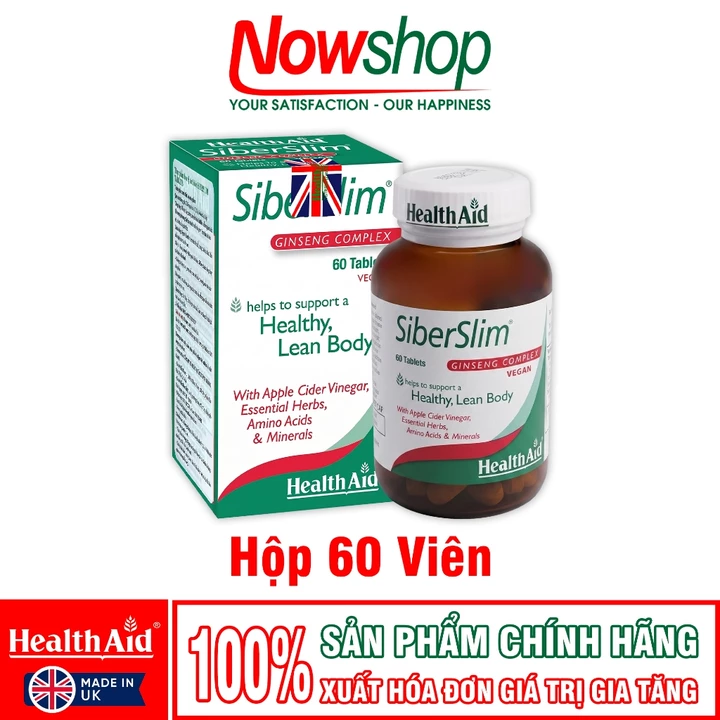Viên Uống Giảm Cân SiberSlim HealthAid Anh Quốc Giảm Béo Cấp Tốc Đốt Mỡ Siêu Mạnh Giảm Thèm Ăn 60V