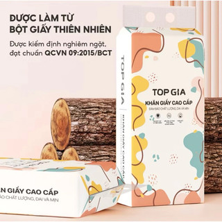 [Combo 8 Bịch] Khăn Giấy Rút Treo Tường TopGia Đa Sắc 1280 tờ 4 lớp, làm từ bột gỗ nguyên chất