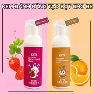 Kem Đánh Răng Tạo Bọt Cho Bé Dạng Mousse | Trẻ Em Không Cay Vị Dâu Cam | Sạch Mảng Bám Dịu Nhẹ