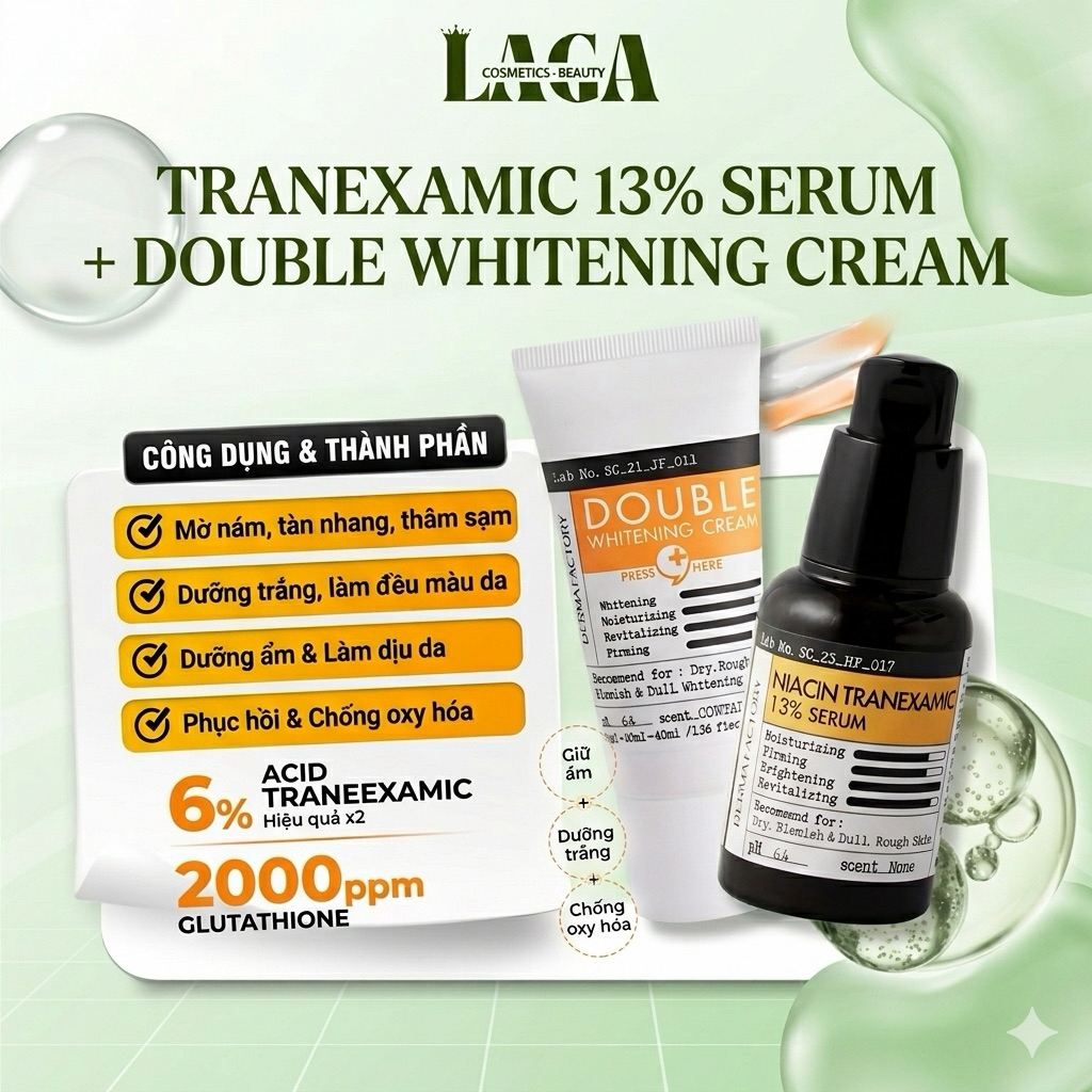 Tinh Chất Derma Factory Nia 13% Tranexamic Serum Giảm Thâm Dưỡng Trắng Da Derma Factory