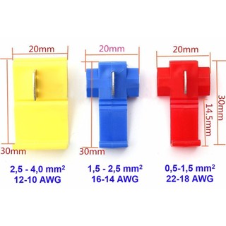 100 Cút nối dây điện nhanh chữ T, đầu nối điện nhanh, cốt nối điện, cos nối