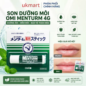 Son Dưỡng Môi Chuyên biệt dành cho môi khô, nứt nẻ Omi Menturm Chống Môi Khô Nứt Nẻ 4g Nhật Bản