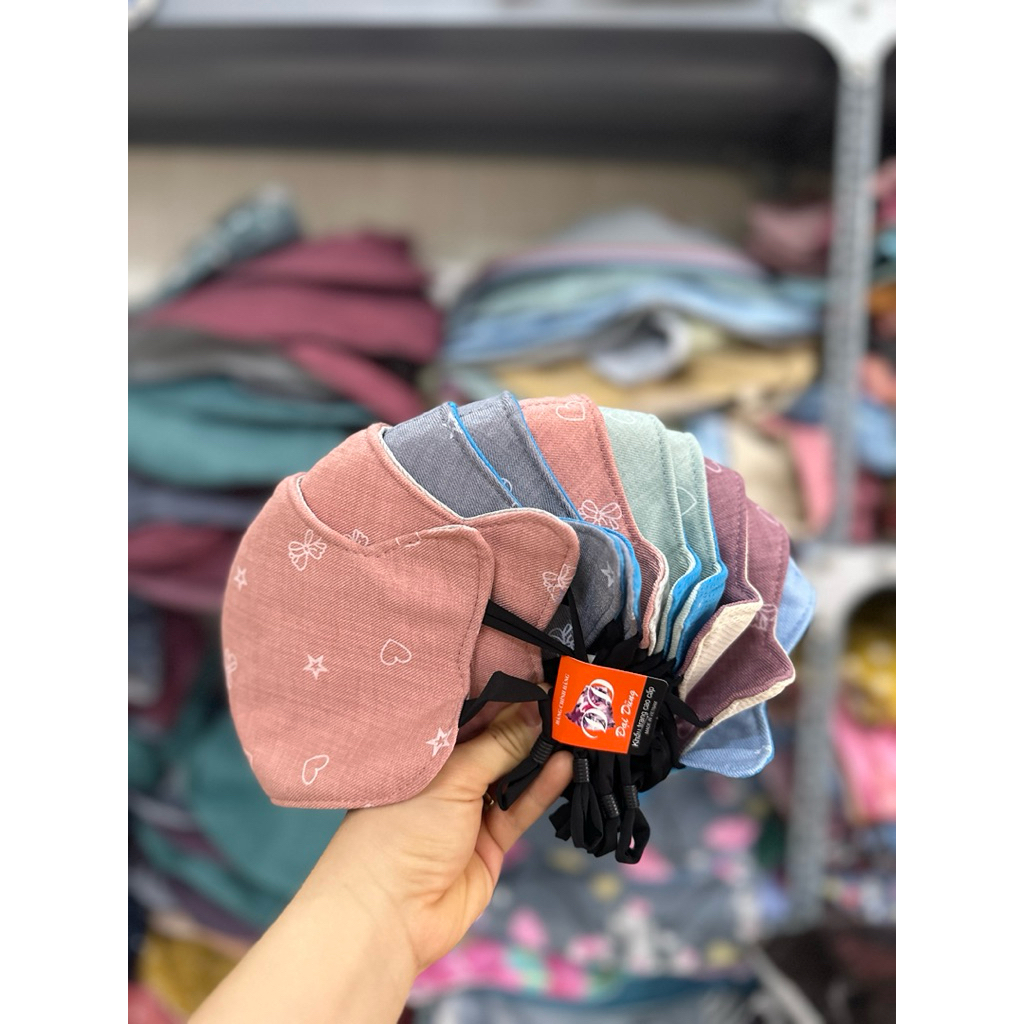 Combo 10 Khẩu Trang Tai Thỏ Dây Rút Thời Trang, Thoáng Mát, Dễ Thương Cho Nữ