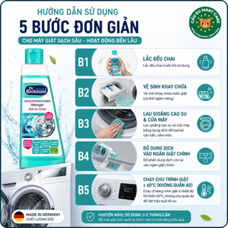 Dung Dịch Vệ Sinh Máy Giặt Dr. Beckmann 250ml – All In One, Diệt 99.9% Vi Khuẩn, Khử Mùi, Tẩy Cặn Vôi – Hàng Đức