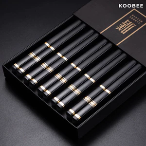 Hộp 10 Đôi Đũa Kháng Khuẩn KOOBEE – Màu Đen Họa Tiết Vạn Lý Trường Thành, Chống Trơn, Chịu Nhiệt Cao Cấp (BA23)