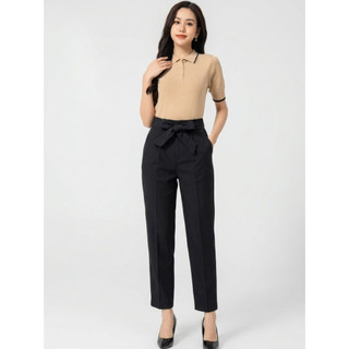 Quần âu nữ YODY quần công sở cạp cao tôn dáng kèm đai thắt lưng WCTR26A012
