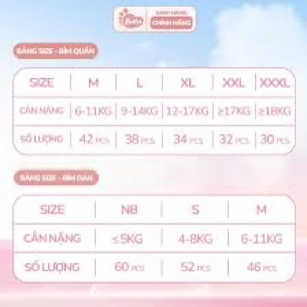 ( COMBO 20 Miếng ) Miếng Dùng Thử BATA Quần/Dán Siêu Thấm An Toàn Cho Bé