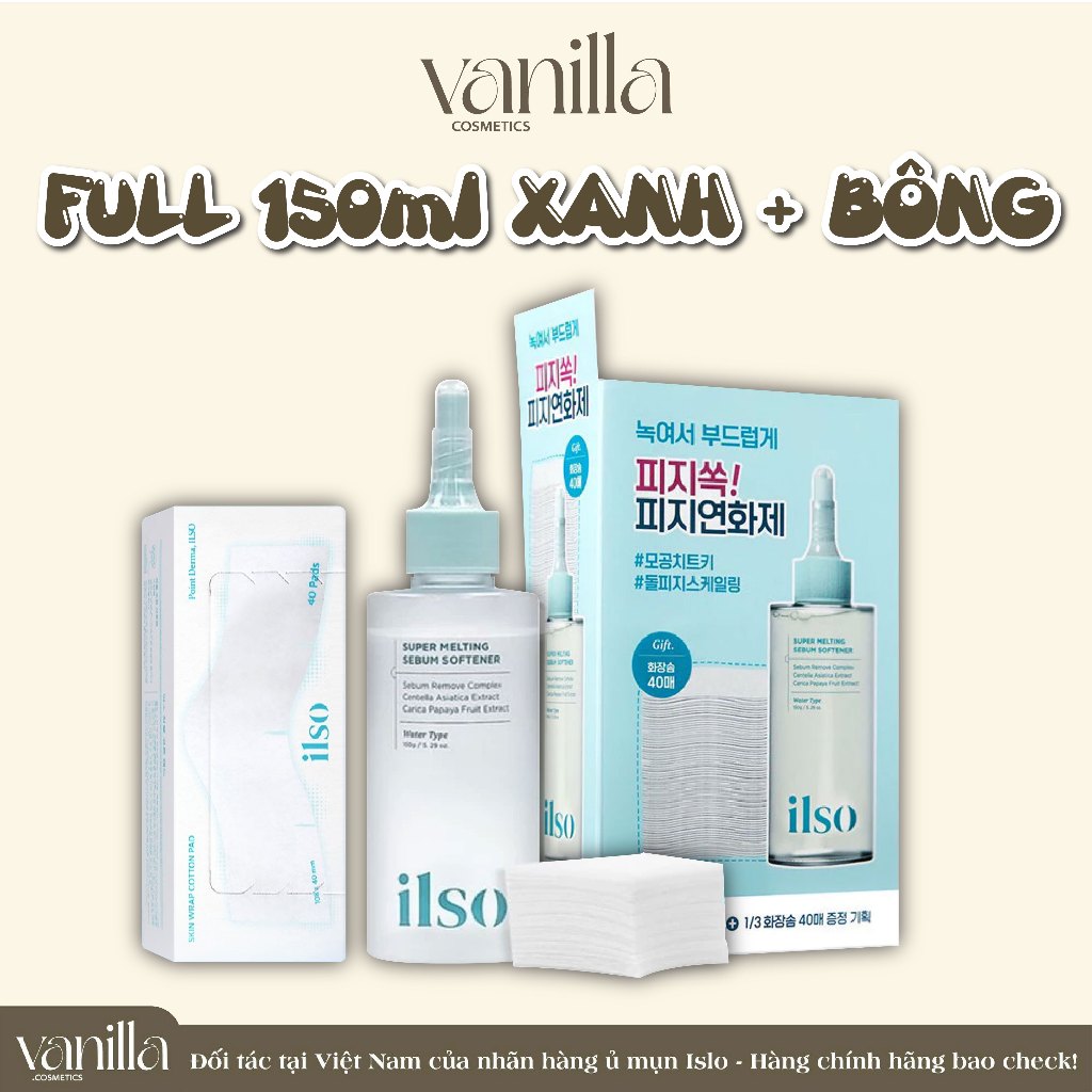 (Mới 2026 CHÍNH HÃNG) Tinh Chất Ủ Mụn Đầu Đen, Làm Mềm Sợi Bã Nhờn Ilso Sebum Super 150ml Chính Hãng + Cây Nặn Mụn