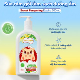 Sữa Tắm Gội Cho Bé Etsuko 600ml Dưỡng Ẩm Kháng Khuẩn Tràm Trà Keo Ong Shea Dream Sweet Pampering