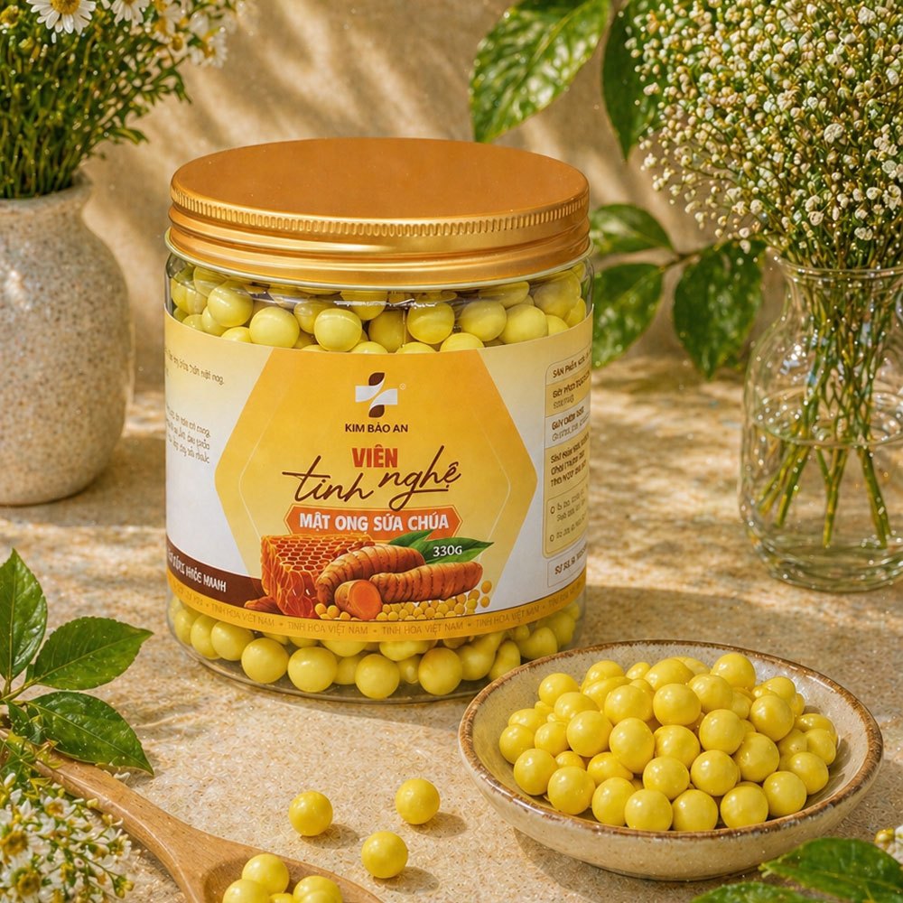 [ Hộp 330gram ] Viên Tinh Nghệ Mật Ong Sữa Chúa Giữ Trọn Dưỡng Chất Tự Nhiên