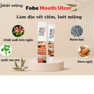 Gel Nhiệt Miệng Fobe - tuýp 10g, Giảm Đau Nhanh, Chống Viêm Loét Miệng Từ Thiên Nhiên, Đạt Chuẩn GMP
