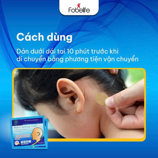 Miếng Dán Chống Say Tàu Xe Motion Fobelife - Giảm Đau Đầu Chóng Mặt, Buồn Nôn Mệt Người Hộp 10 Miếng