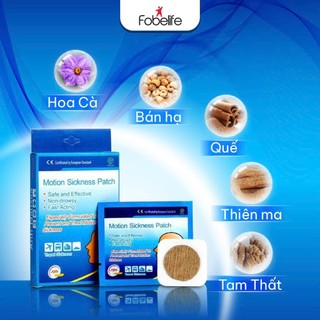 Miếng Dán Chống Say Tàu Xe Motion Fobelife - Giảm Đau Đầu Chóng Mặt, Buồn Nôn Mệt Người Hộp 10 Miếng