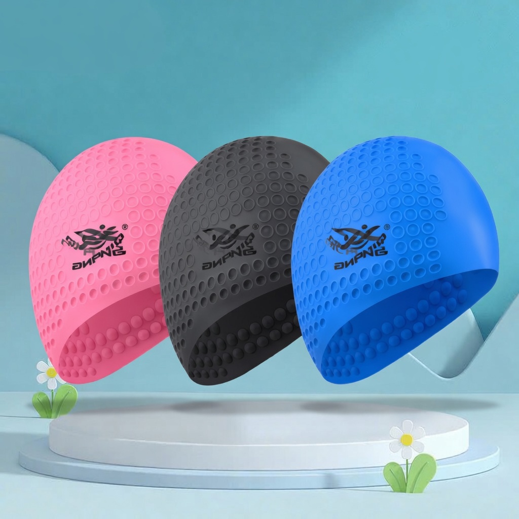 Mũ bơi người lớn chất liệu Silicone cao cấp ngăn nước che tai, chùm kín tóc dễ sử dụng
