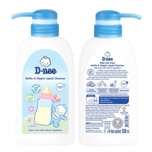 Nước Rửa Bình Sữa Dnee Organic Chai 500ml - Khử Khuẩn 99,9% Vi Khuẩn, Làm Sạch Bình Sữa Cho Bé - Cocoro Baby