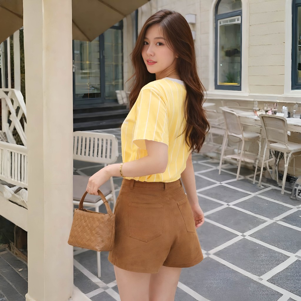 Áo Thun Mirage Phối Sọc Vàng Local Brand Chất 100% Cotton Mềm Mịn Thoáng Mát.