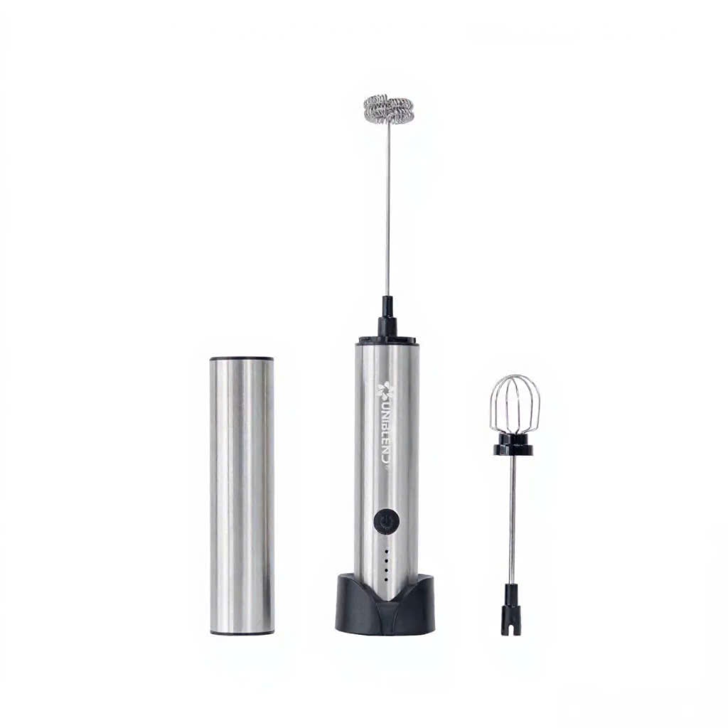 Máy Đánh Bọt Cà Phê Uniblend DC-201 8W, Máy Tạo Bọt Cà Phê Cầm Tay 2 Đầu Đánh Đa Năng, Đế Sạc USB Tiện Lợi