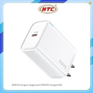 Cốc sạc nhanh Hoco DMC10 TypeC PD/QC 30W, PPS 33W, Có đèn báo sạc (Trắng)