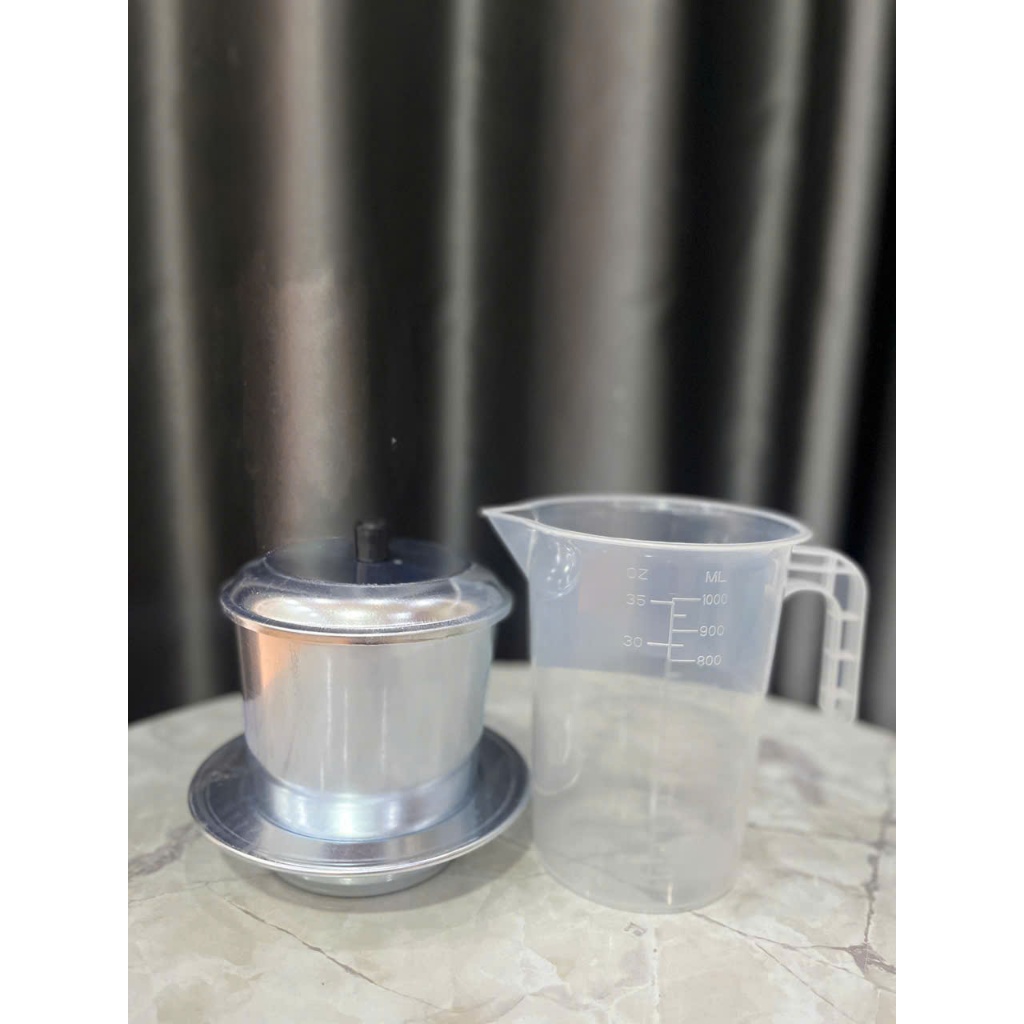 Combo phin cà phê 200g và ca đong 1L, combo dụng cụ pha cà phê tiện lợi tại nhà