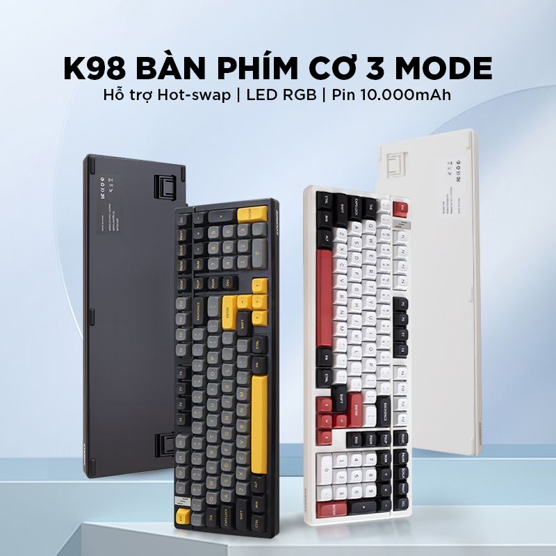 Bàn phím cơ Không dây ONIKUMA gaming k98Pro Bluetooth Silent Switch LED RGB Hotswap cho máy tính/laptop Có APP tùy chỉnh