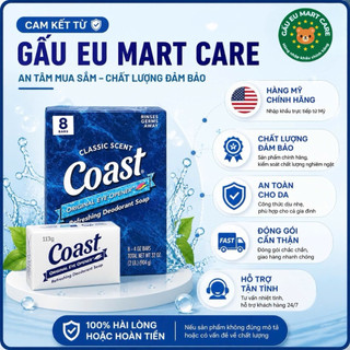 Xà Phòng Coast Mỹ 113g – Tươi Mát Sảng Khoái, Làm Sạch Sâu, Thơm Lâu | Lốc 8 Bánh Tiết Kiệm Chính Hãng