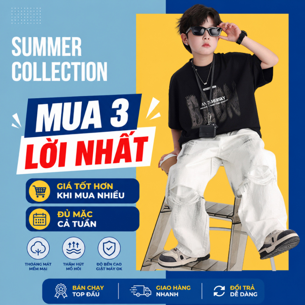 Áo Thun Ngắn Tay Mùa Hè Cho Bé Trai, Bé Gái In Hình Năng Động, Cổ Tròn B686 | JJ Kids Fashion