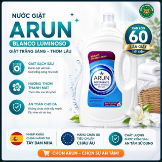 Nước Giặt Arun Blanco Luminoso 4L – Giặt Trắng Sáng, Thơm Lâu, Gel Đậm Đặc ~60 Lần Giặt (Tây Ban Nha)