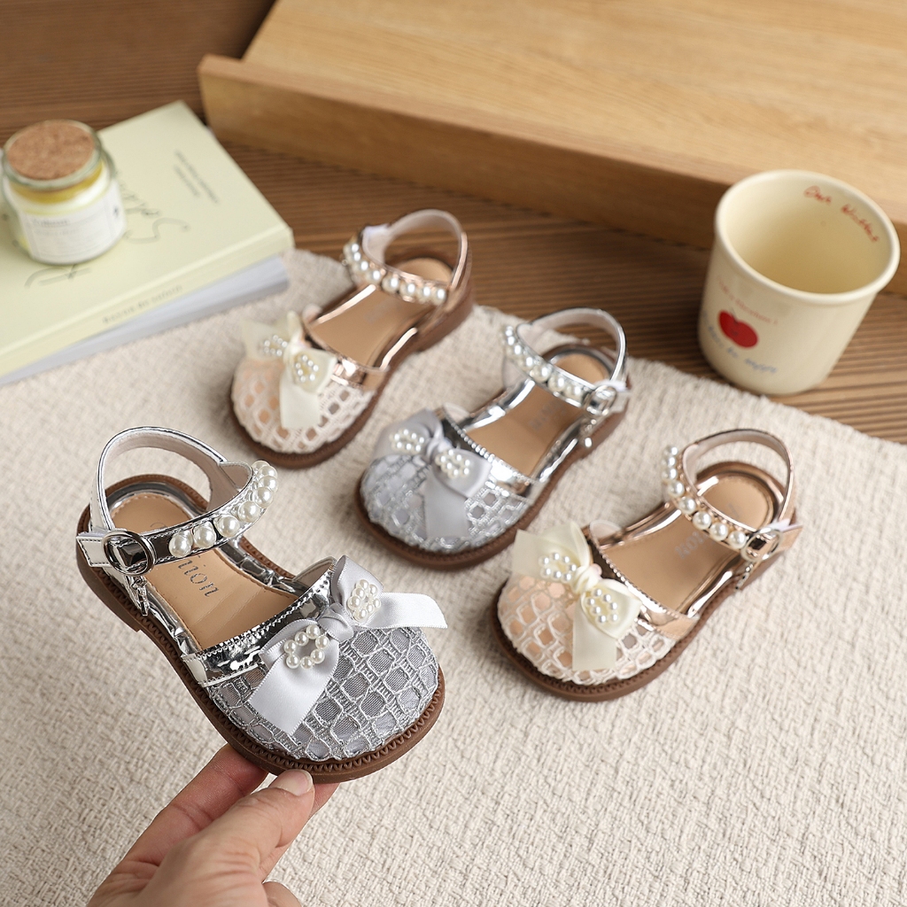 Bella Neman Dép sandal bé gái lưới ngọc, đế mềm êm chân, chống trượt đi chơi mùa hè