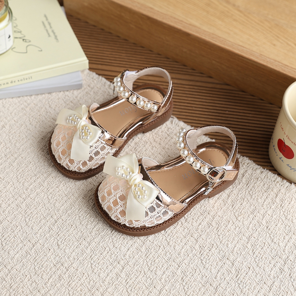 Bella Neman Dép sandal bé gái lưới ngọc, đế mềm êm chân, chống trượt đi chơi mùa hè