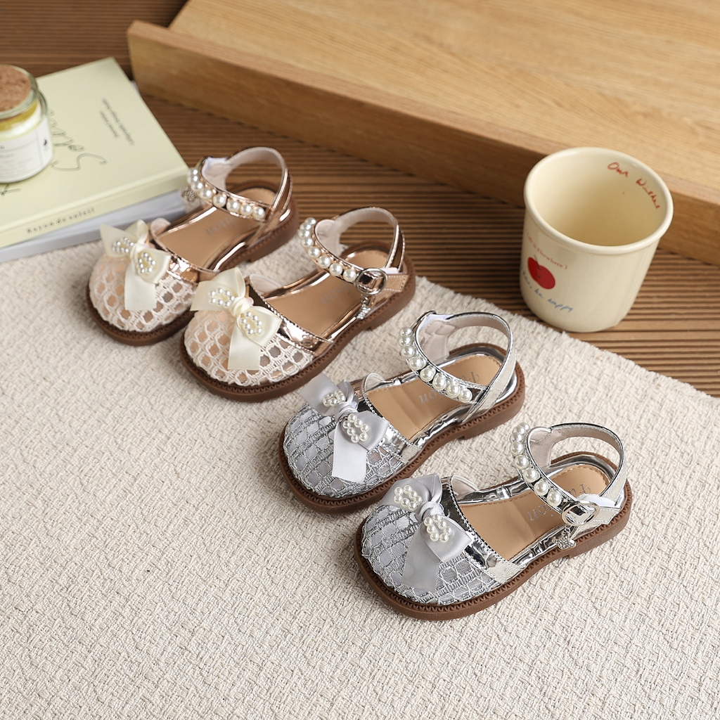 Bella Neman Dép sandal bé gái lưới ngọc, đế mềm êm chân, chống trượt đi chơi mùa hè