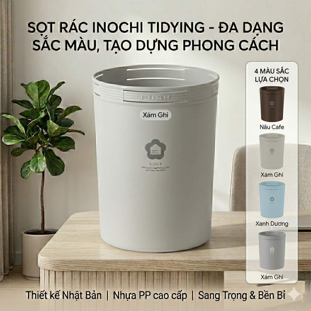 Sọt rác Hiro 5_10_15L 👁 Chính hãng INOCHI Có Khoá gài tiện lợi 👉 Thùng ...