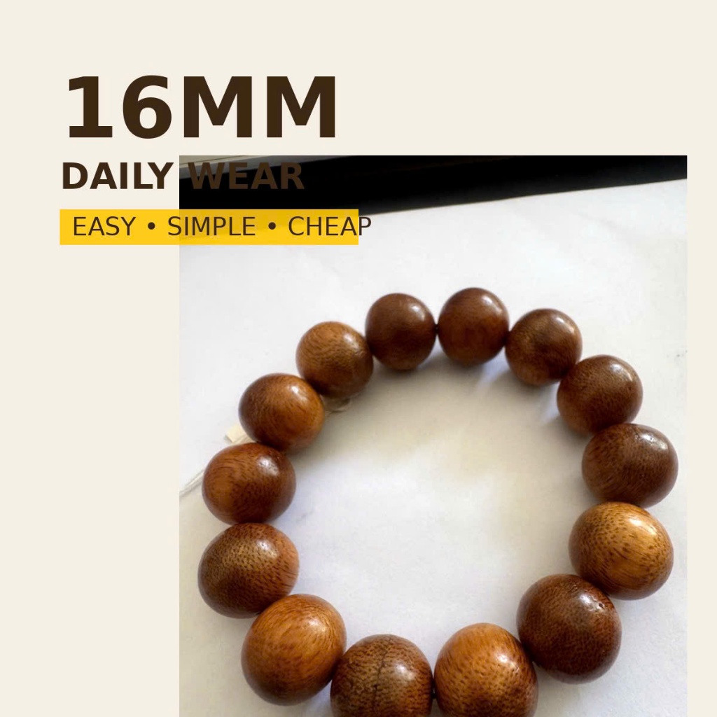 Trầm Hương Bình An - Vòng Tay Trầm Tốc Việt Nam Tròn Đơn 16mm | Bản Lĩnh Doanh Nhân, Tài Lộc Hưng Thịnh
