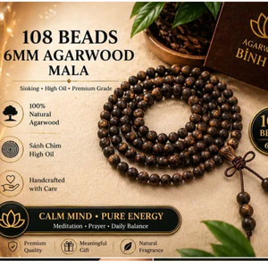 Vòng Tay Trầm Hương 108 Hạt Sánh Chìm 6mm - Chuỗi Hạt Phong Thủy Nữ Cao Cấp Làm Quà Tặng Bình An - Trầm Bình An